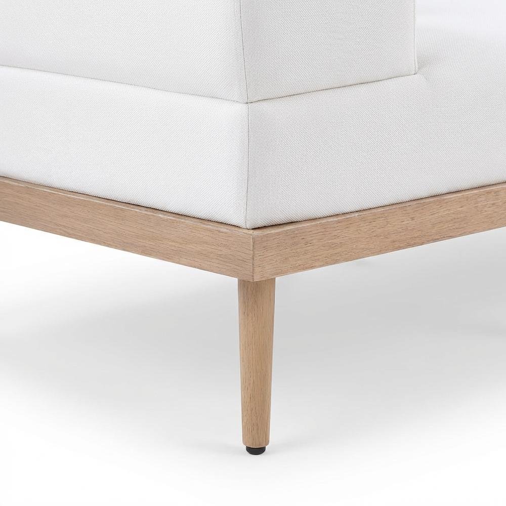Cream Fabric Outdoor Modular Loveseat With Cushions And Contemporary Style. Picture 6