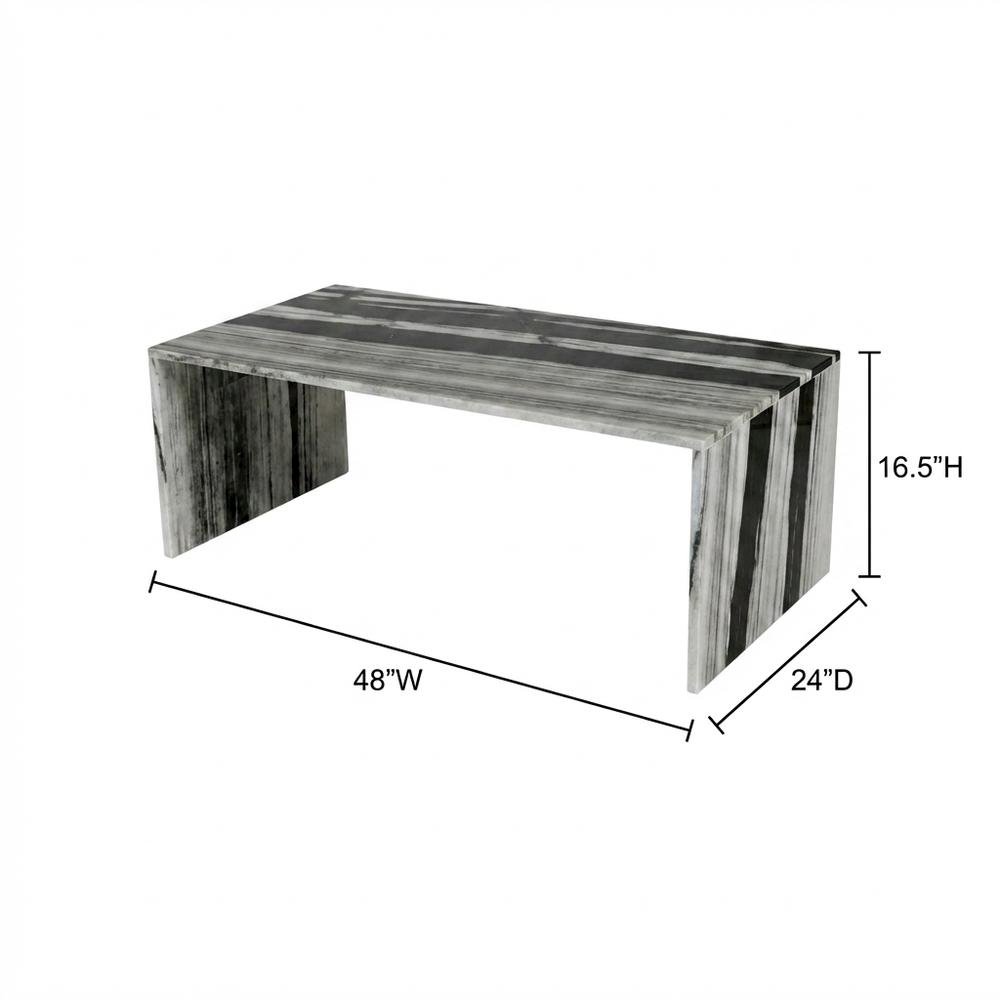 Contemporary Marble Coffee Table with Durable Panda Finish. Picture 7