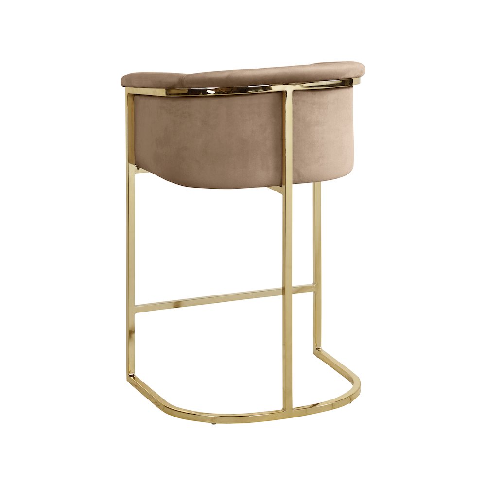 Donatella Beige Velvet Stool. Picture 2