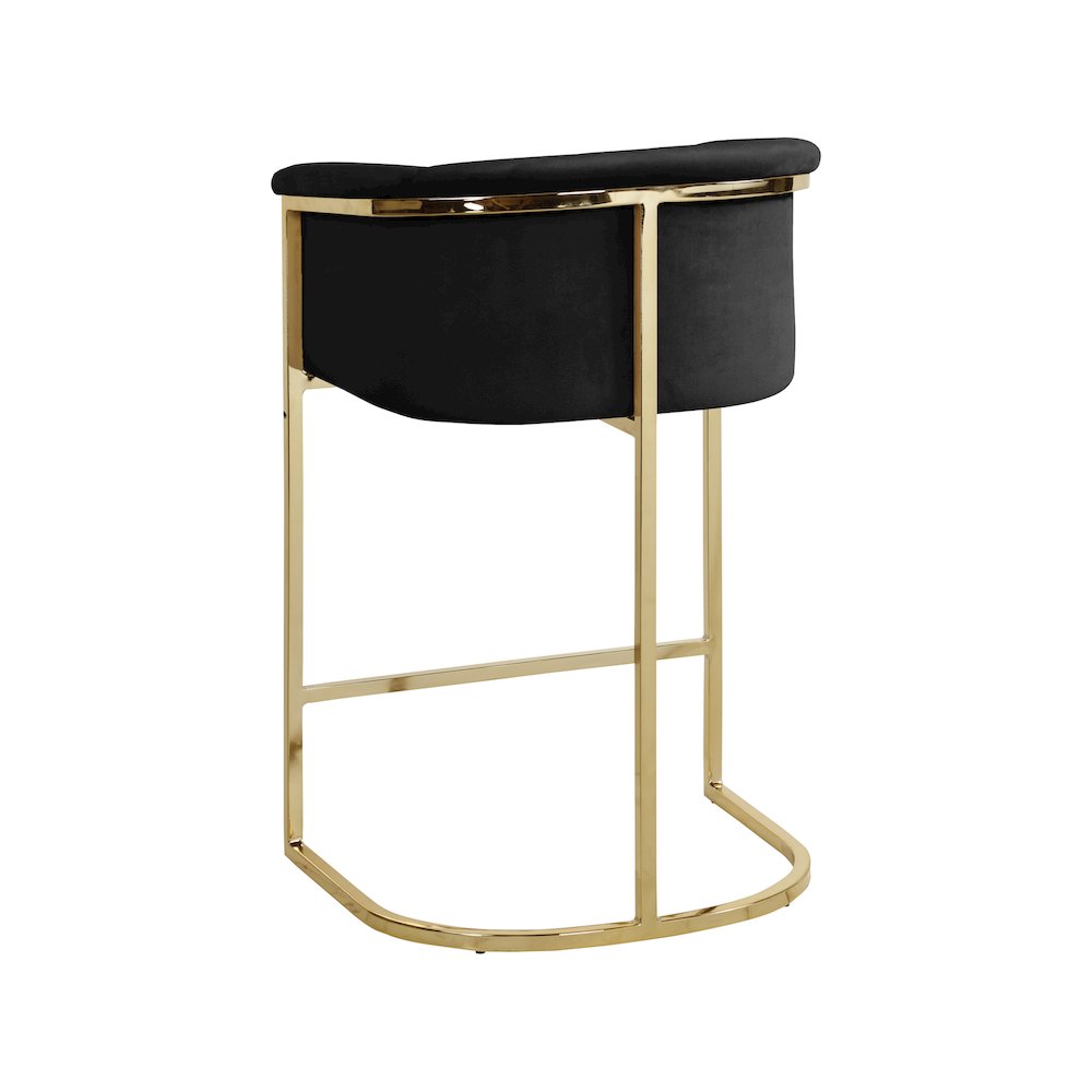 Donatella Black Velvet Stool. Picture 2