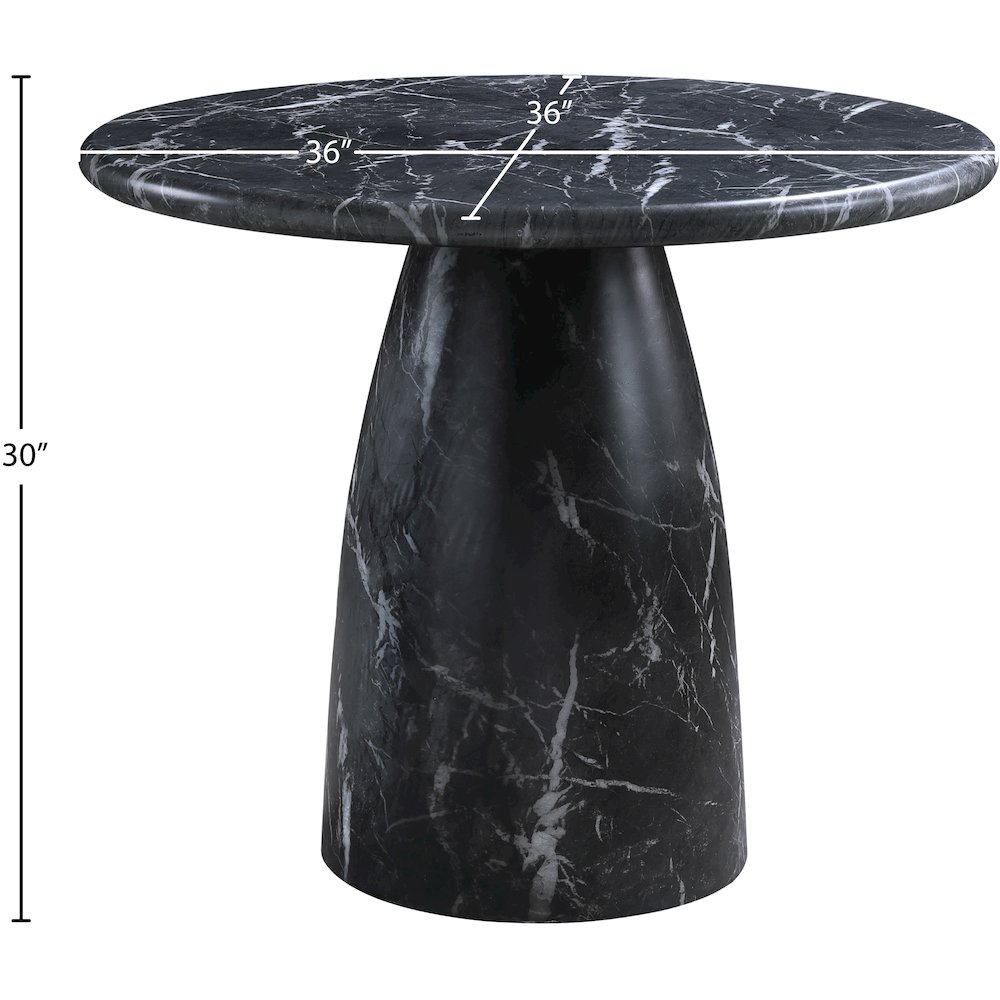 Cosenza Black 36" Marble Finish Concrete Dining Table. Picture 6