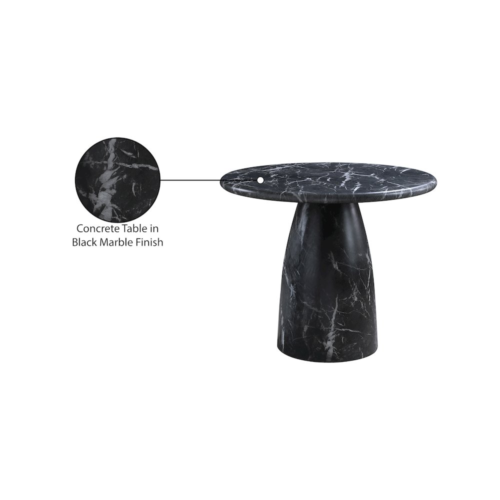 Cosenza Black 36" Marble Finish Concrete Dining Table. Picture 7
