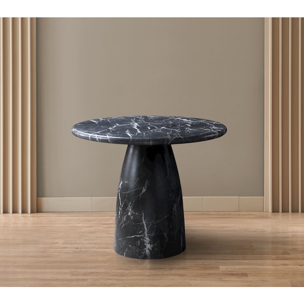 Cosenza Black 36" Marble Finish Concrete Dining Table. Picture 2