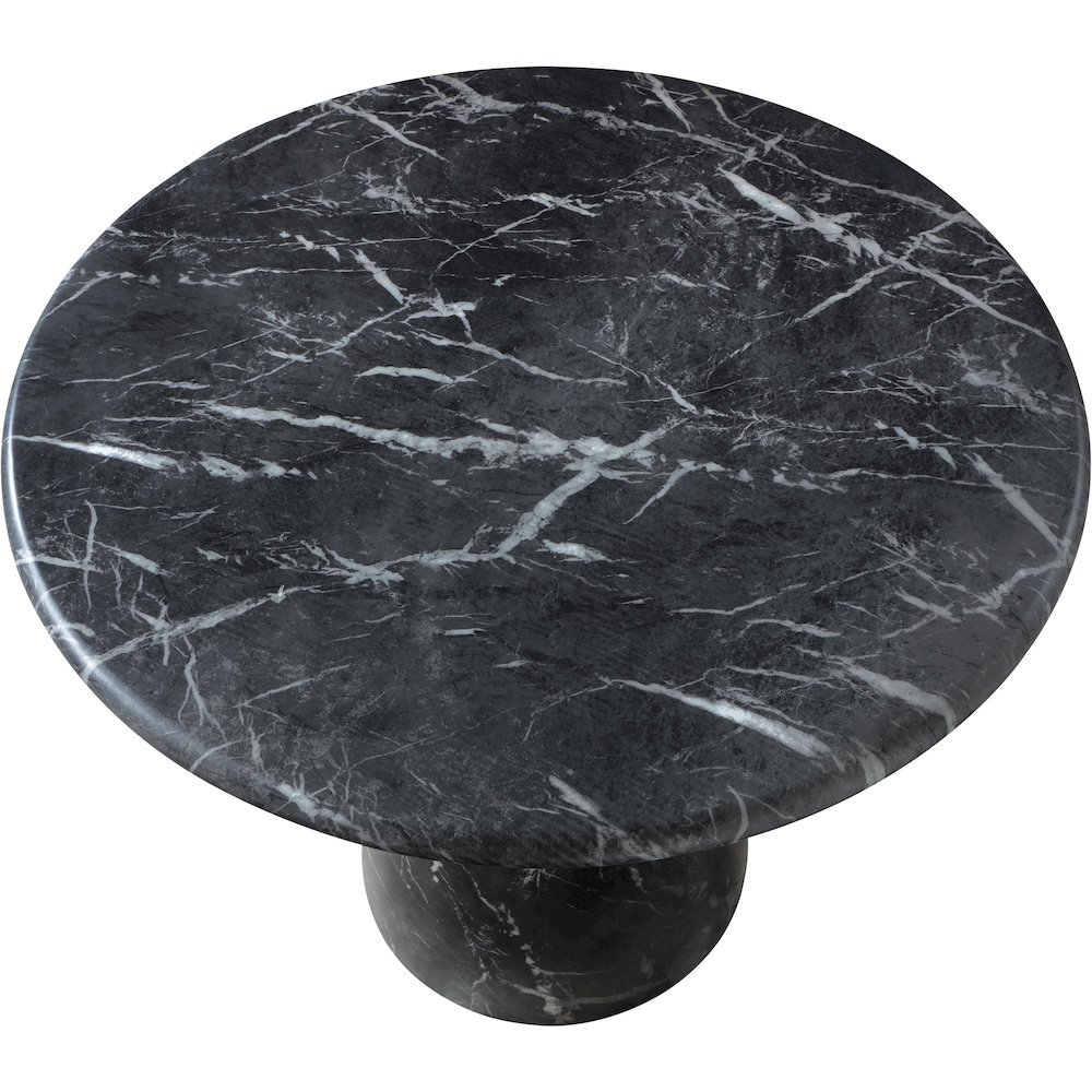 Cosenza Black 36" Marble Finish Concrete Dining Table. Picture 5