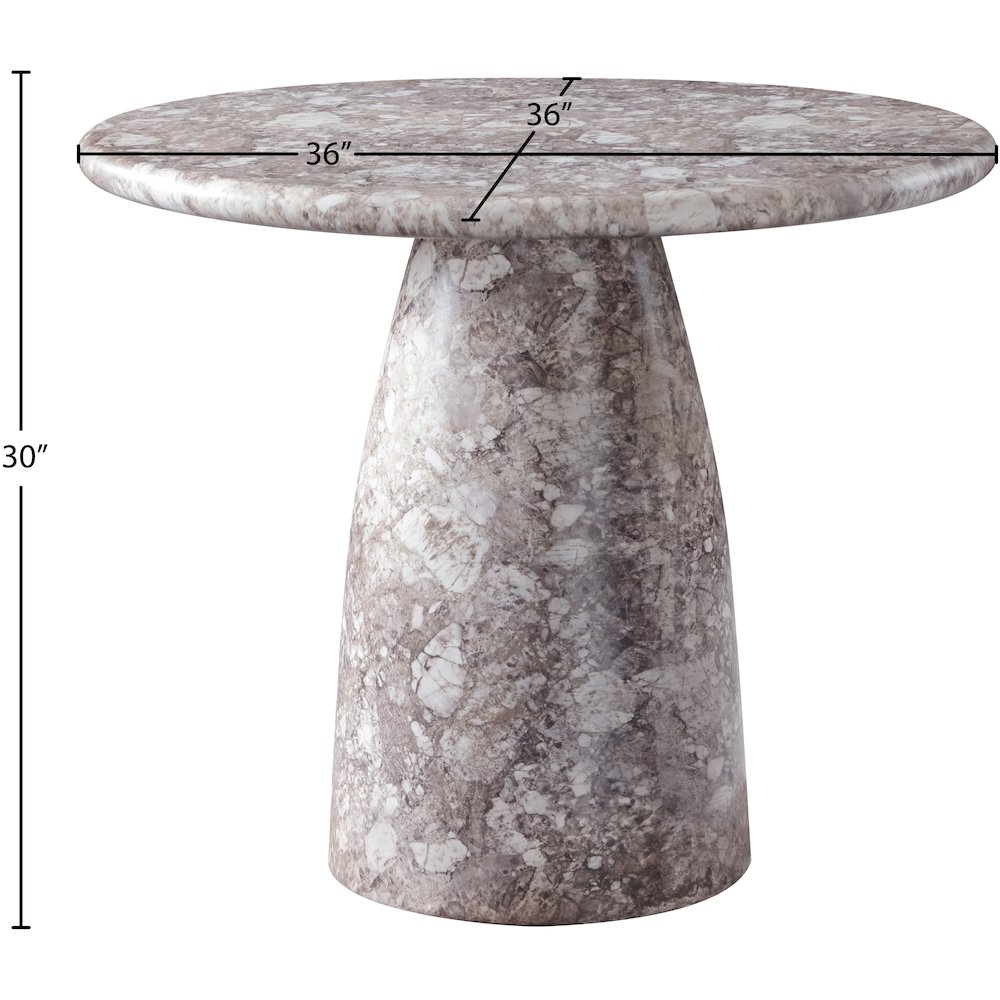 Cosenza Brown 36" Marble Finish Concrete Dining Table. Picture 6