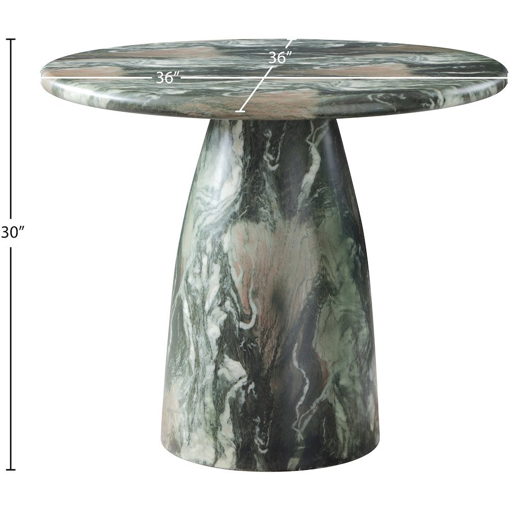 Cosenza Green 36" Marble Finish Concrete Dining Table. Picture 6
