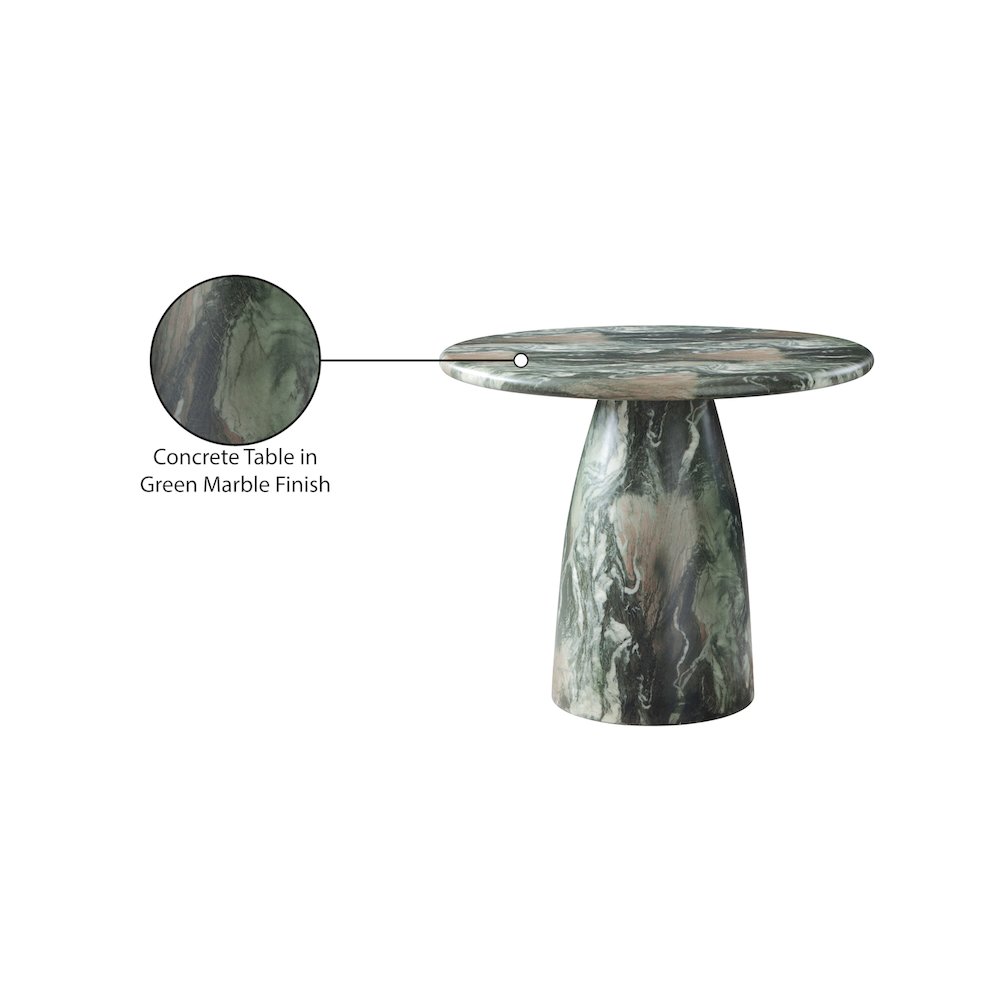 Cosenza Green 36" Marble Finish Concrete Dining Table. Picture 7
