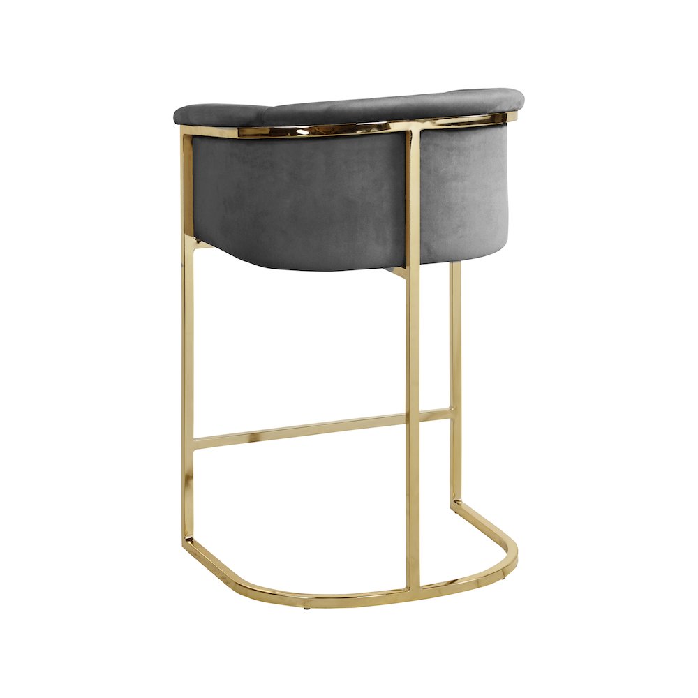Donatella Grey Velvet Stool. Picture 2