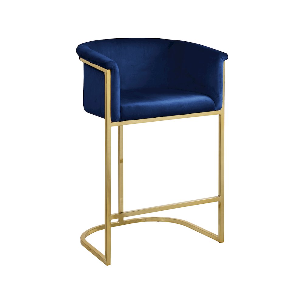 Donatella Navy Velvet Stool. Picture 1