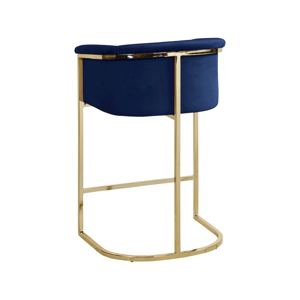 Donatella Navy Velvet Stool. Picture 2
