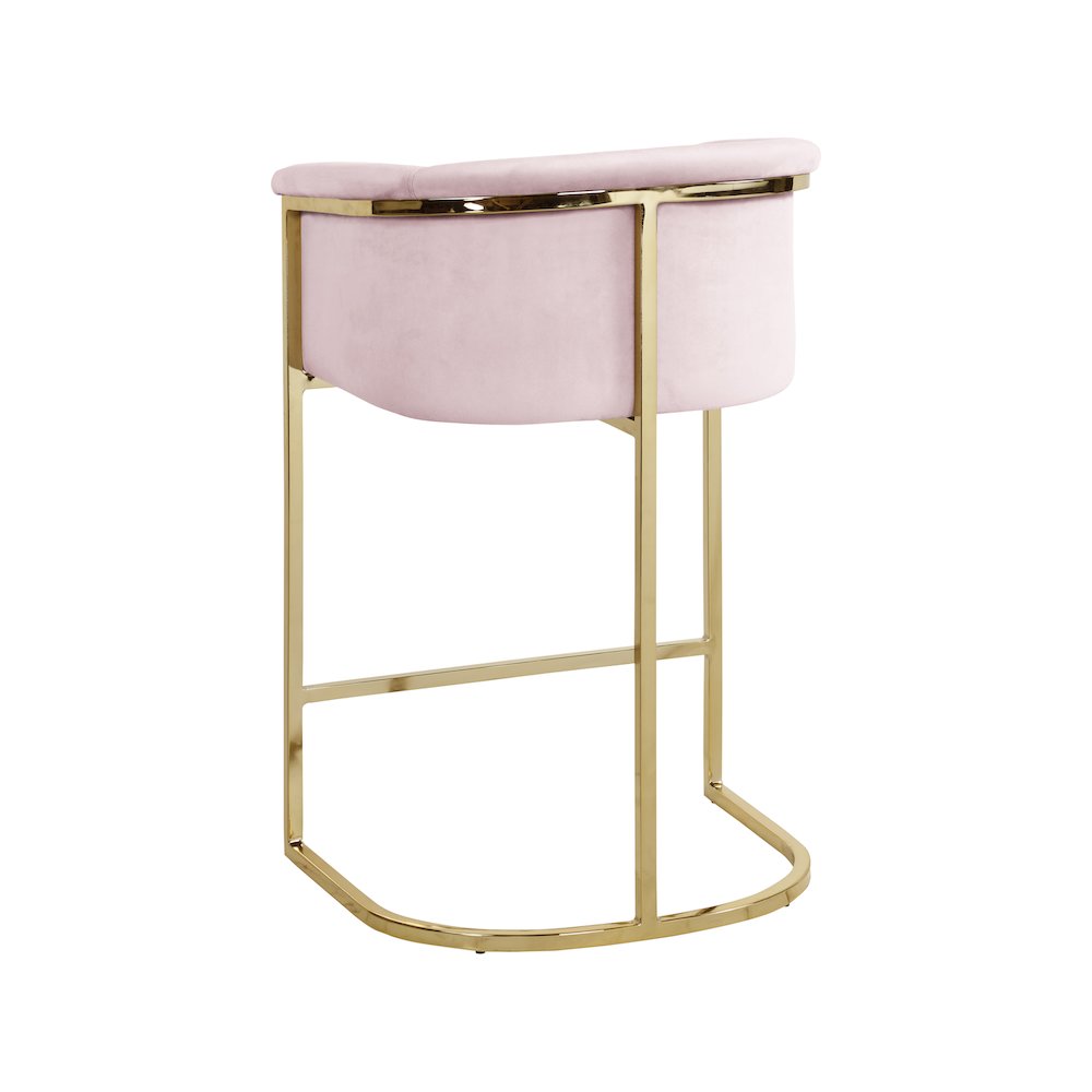 Donatella Pink Velvet Stool. Picture 2