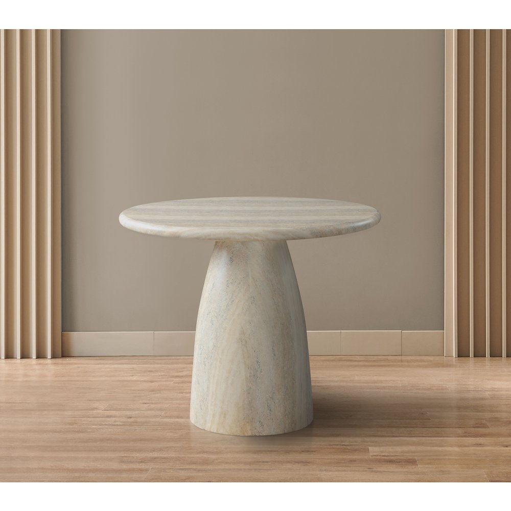 Cosenza Travertine 36" Travertine Finish Concrete Dining Table. Picture 2