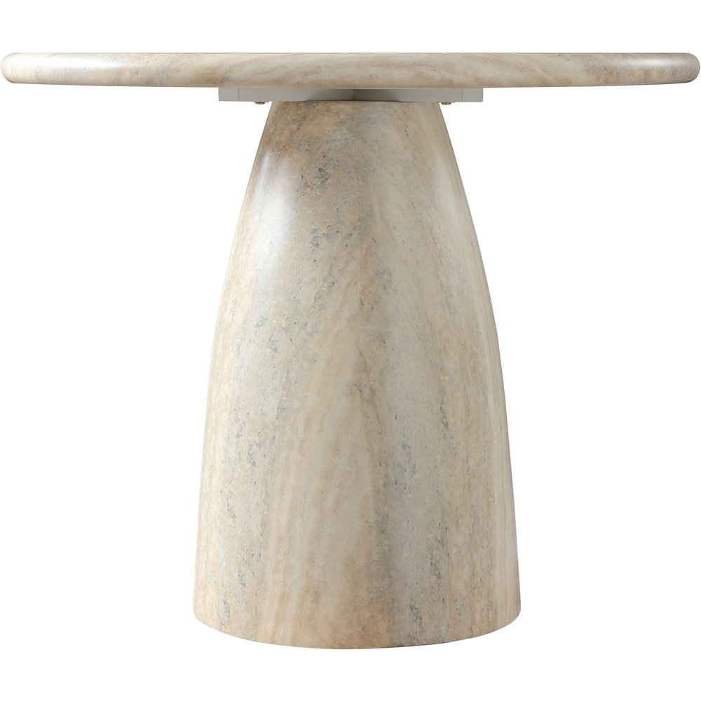 Cosenza Travertine 36" Travertine Finish Concrete Dining Table. Picture 3