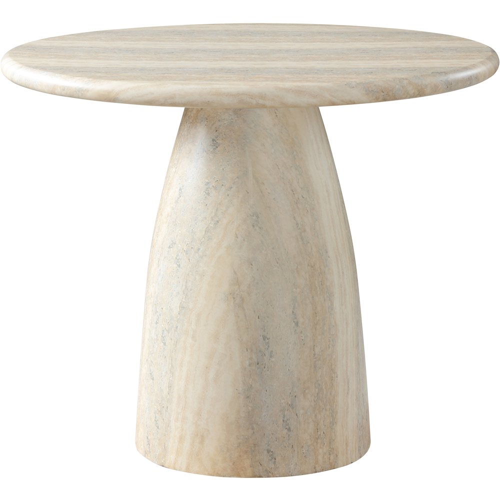 Cosenza Travertine 36" Travertine Finish Concrete Dining Table. Picture 4