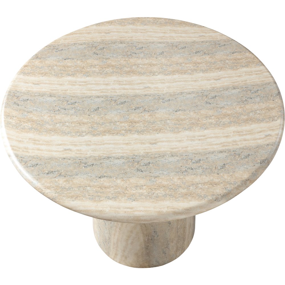 Cosenza Travertine 36" Travertine Finish Concrete Dining Table. Picture 5