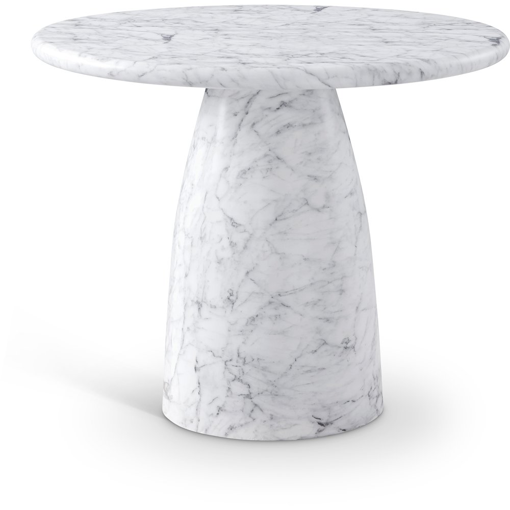 Cosenza White 36" Marble Finish Concrete Dining Table. Picture 1