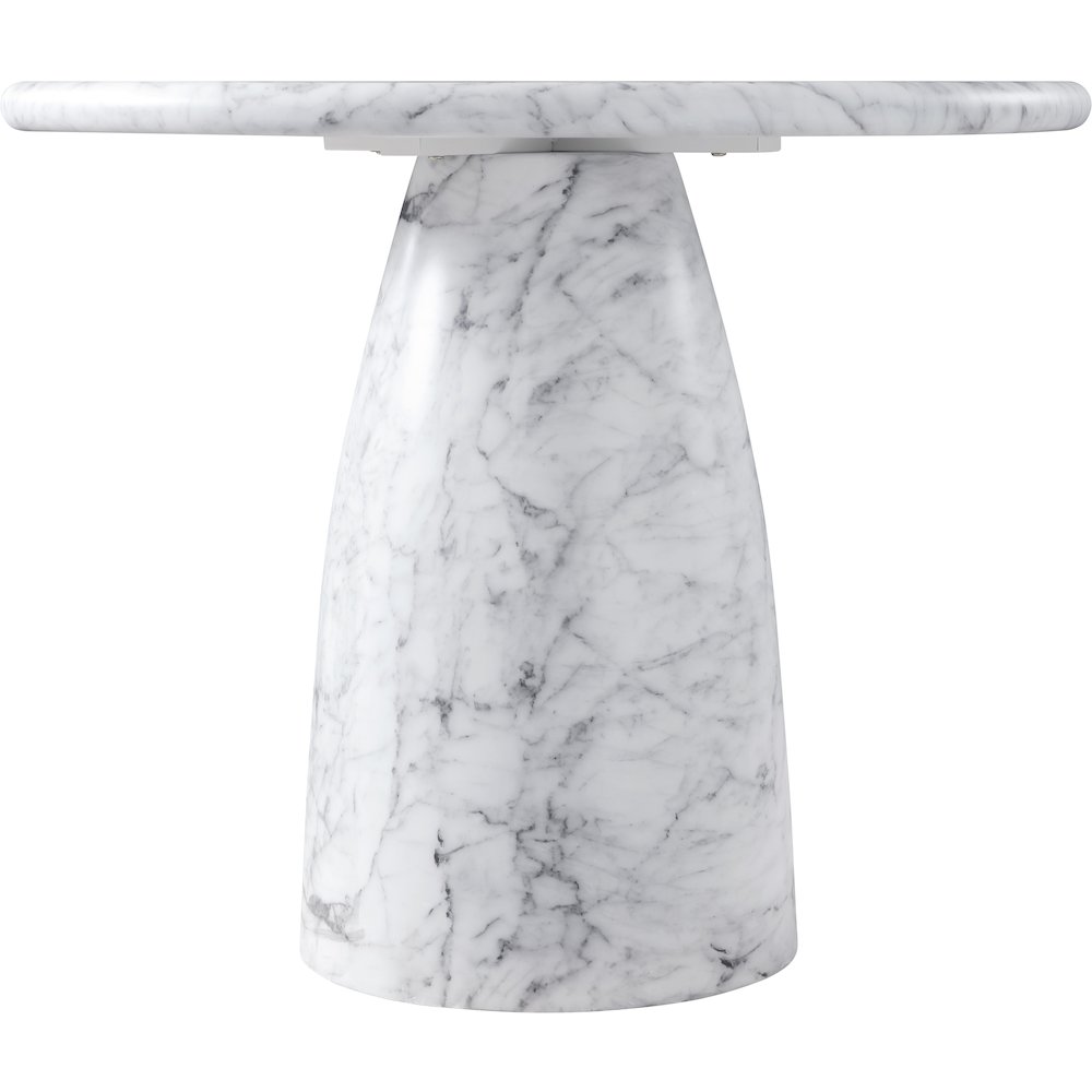 Cosenza White 36" Marble Finish Concrete Dining Table. Picture 3