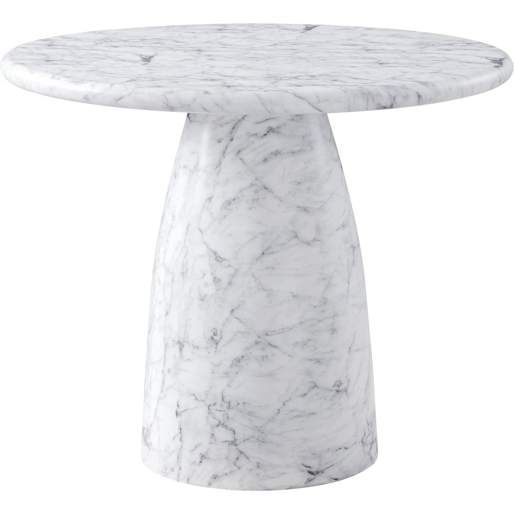 Cosenza White 36" Marble Finish Concrete Dining Table. Picture 4