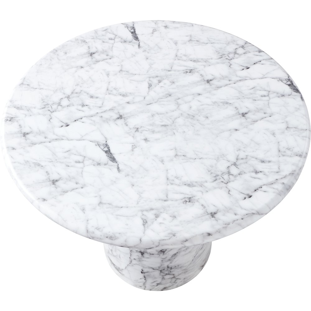 Cosenza White 36" Marble Finish Concrete Dining Table. Picture 5