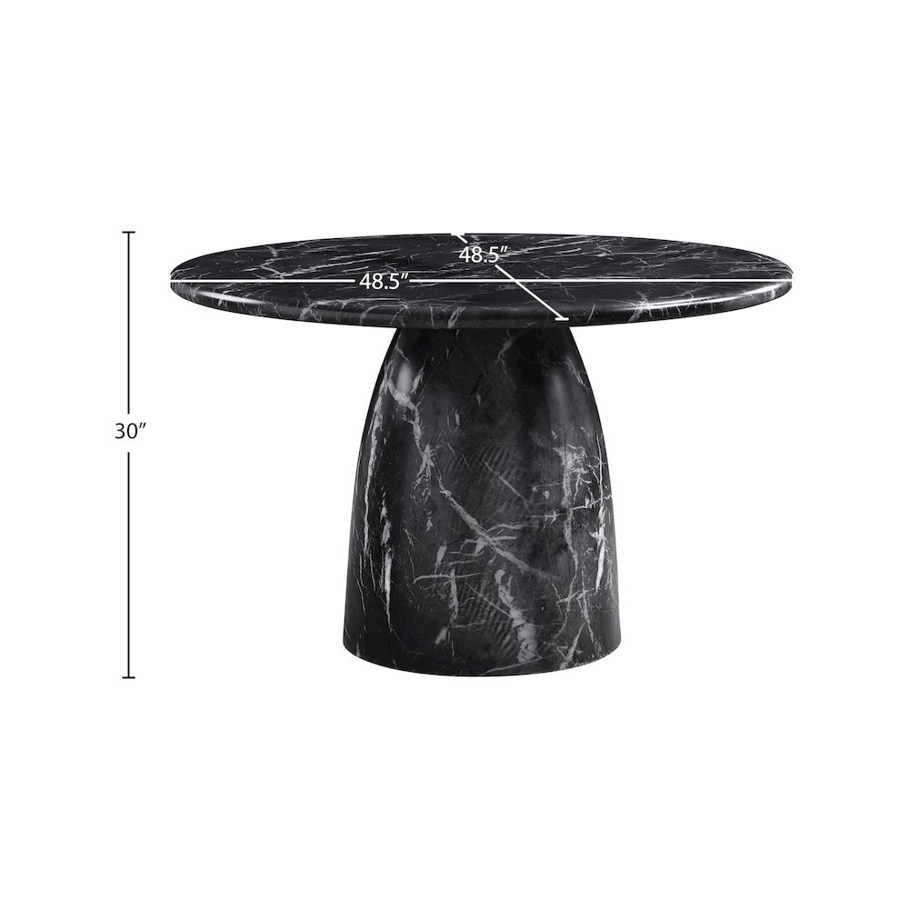 Cosenza Black 48.5" Marble Finish Concrete Dining Table. Picture 5