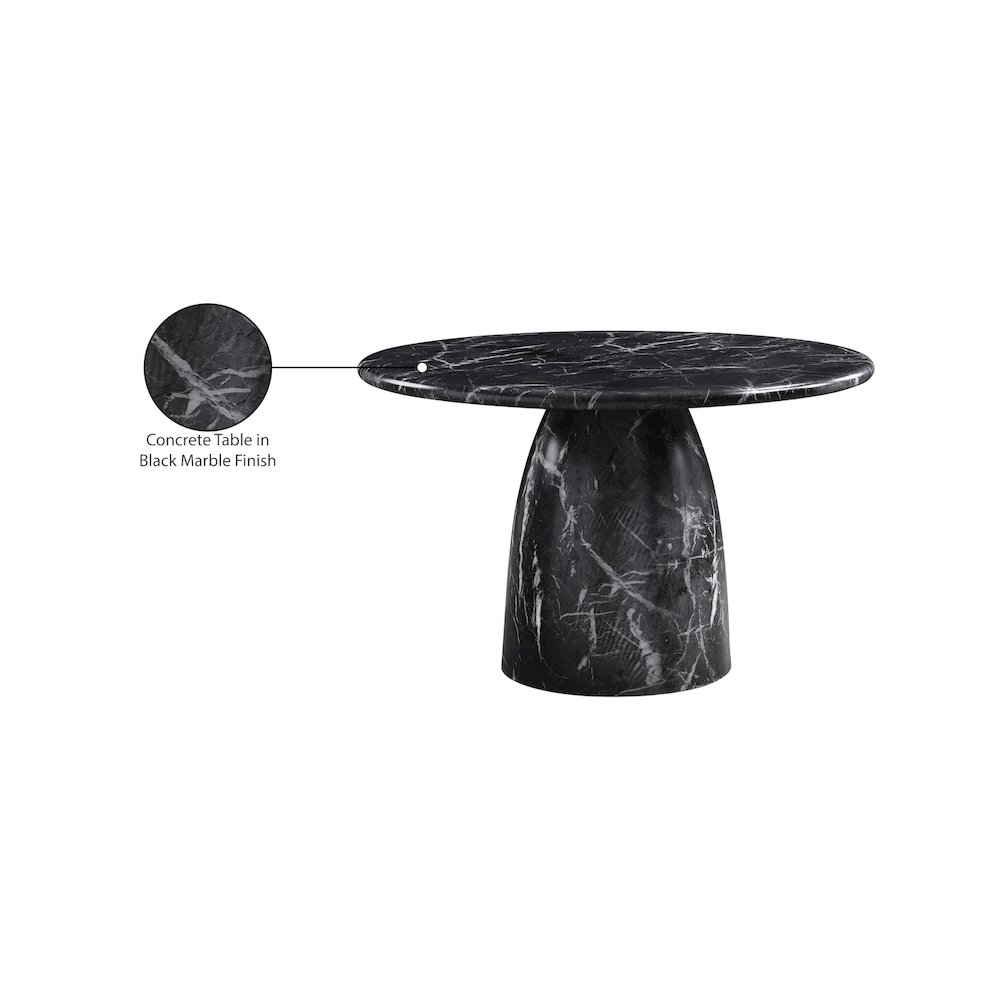 Cosenza Black 48.5" Marble Finish Concrete Dining Table. Picture 6