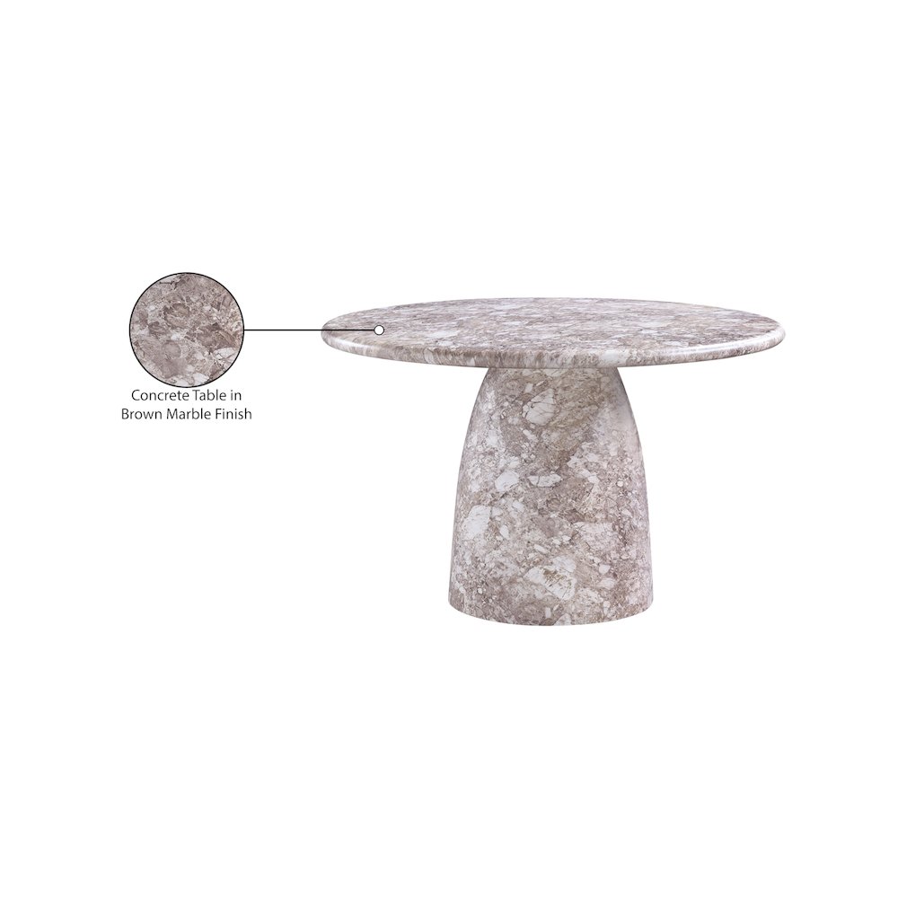 Cosenza Brown 48.5" Marble Finish Concrete Dining Table. Picture 6