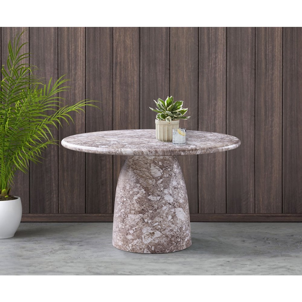 Cosenza Brown 48.5" Marble Finish Concrete Dining Table. Picture 2