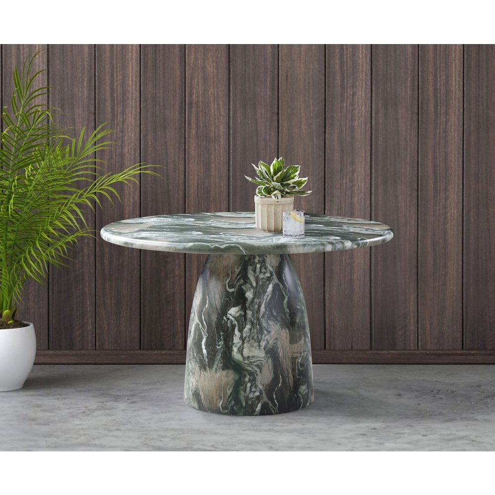 Cosenza Green 48.5" Marble Finish Concrete Dining Table. Picture 2