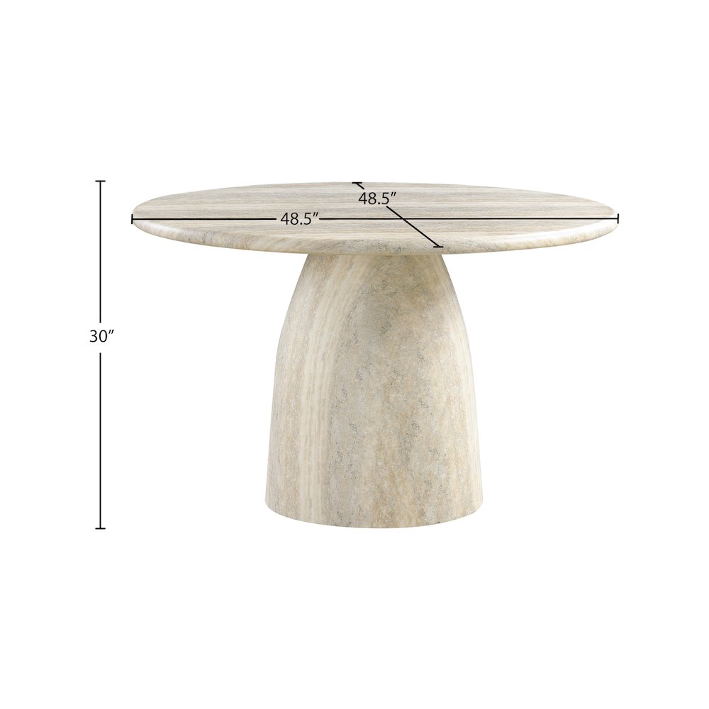 Cosenza Travertine 48.5" Travertine Finish Concrete Dining Table. Picture 5
