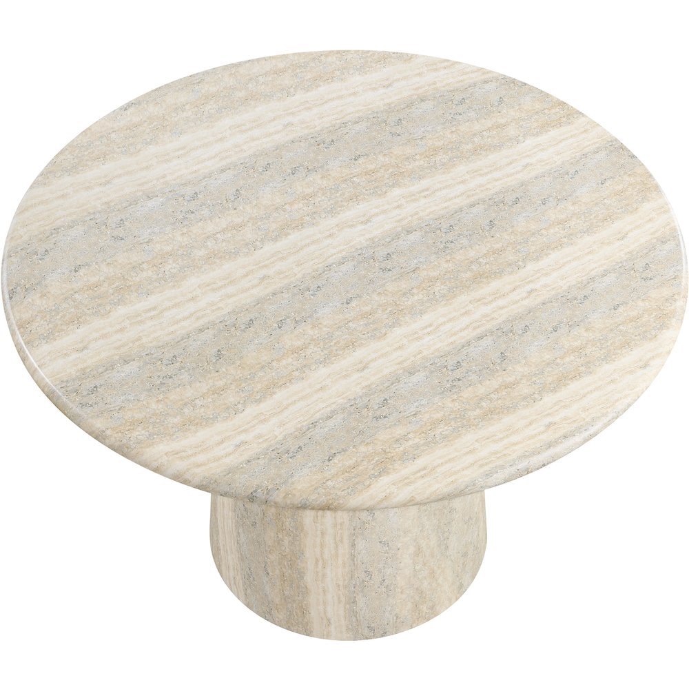Cosenza Travertine 48.5" Travertine Finish Concrete Dining Table. Picture 4