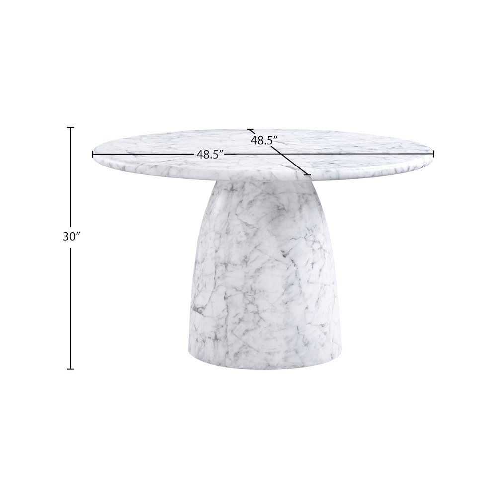 Cosenza White 48.5" Marble Finish Concrete Dining Table. Picture 5