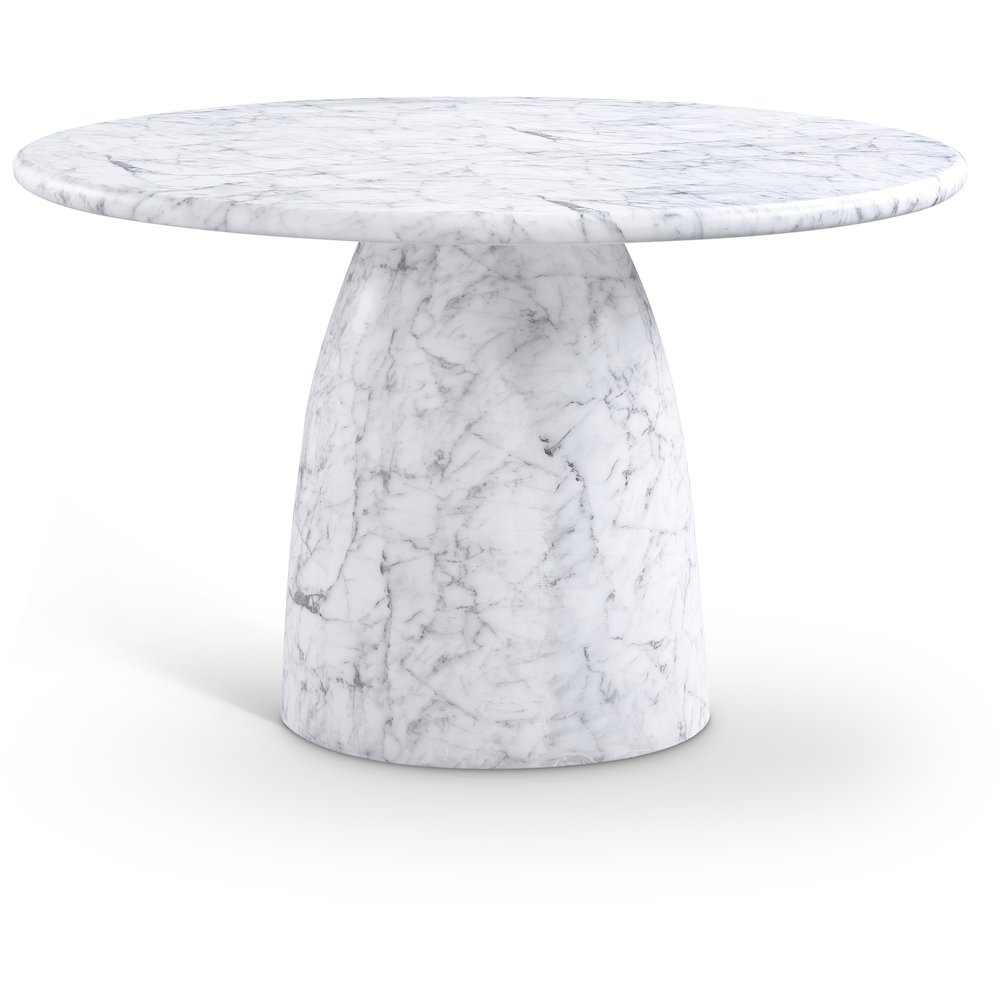 Cosenza White 48.5" Marble Finish Concrete Dining Table. Picture 1
