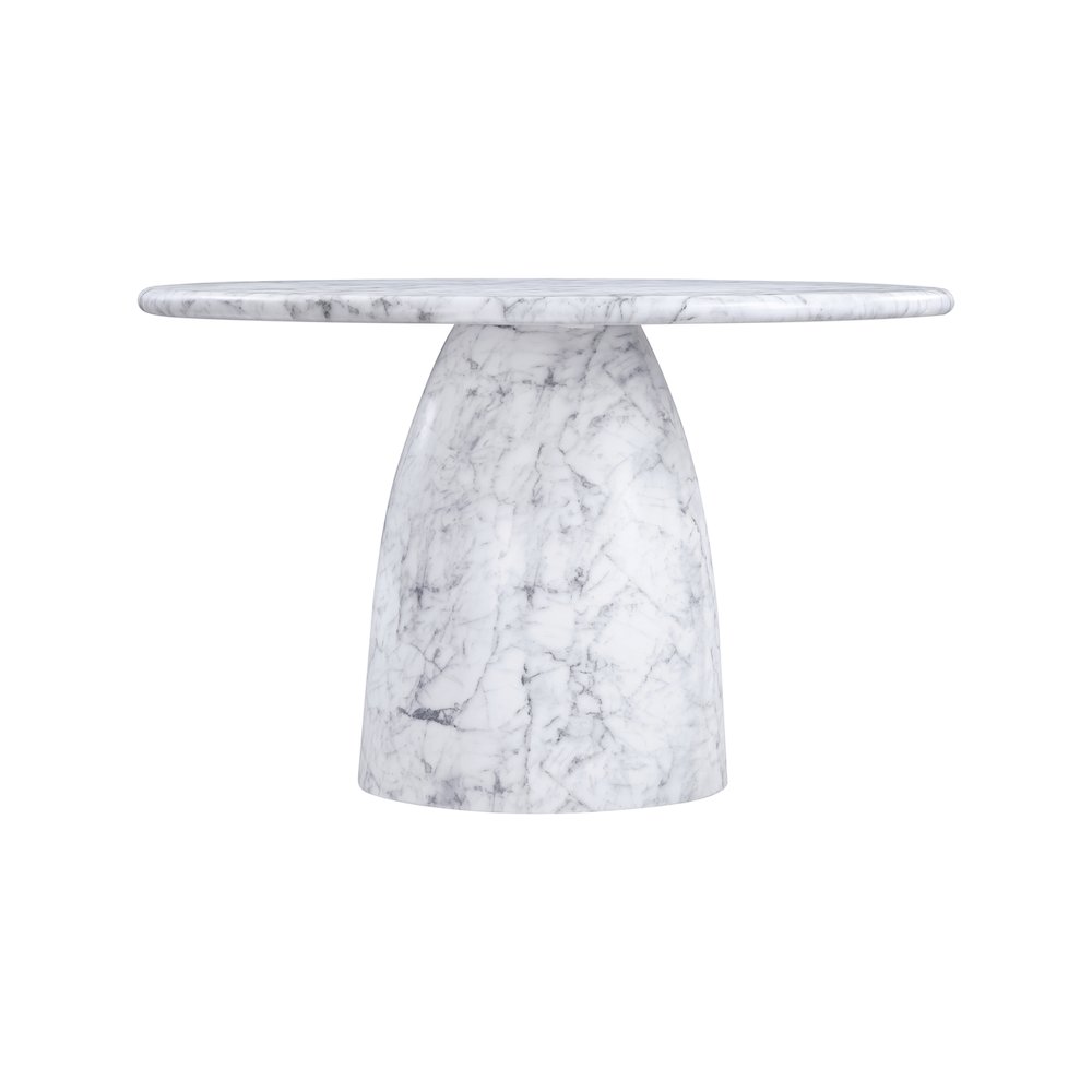 Cosenza White 48.5" Marble Finish Concrete Dining Table. Picture 3