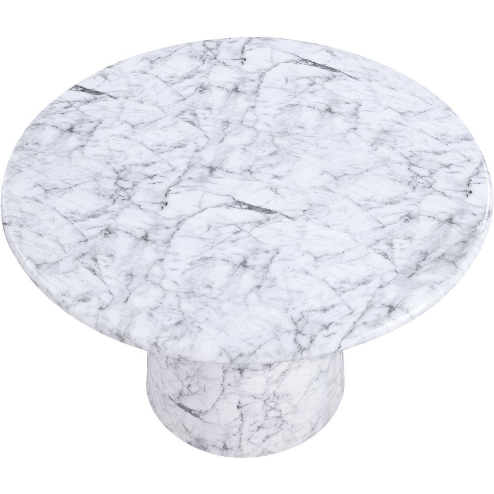 Cosenza White 48.5" Marble Finish Concrete Dining Table. Picture 4