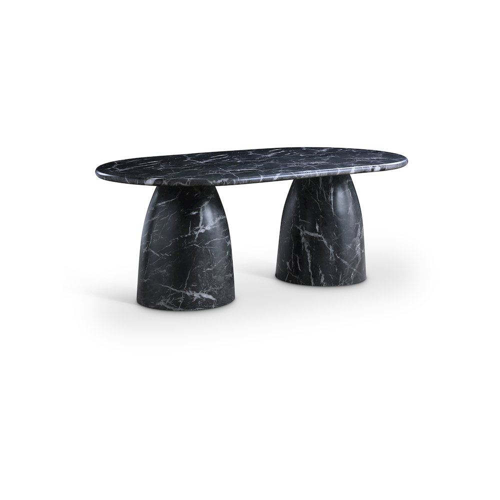 Cosenza Black 78" Marble Finish Concrete Dining Table. Picture 1