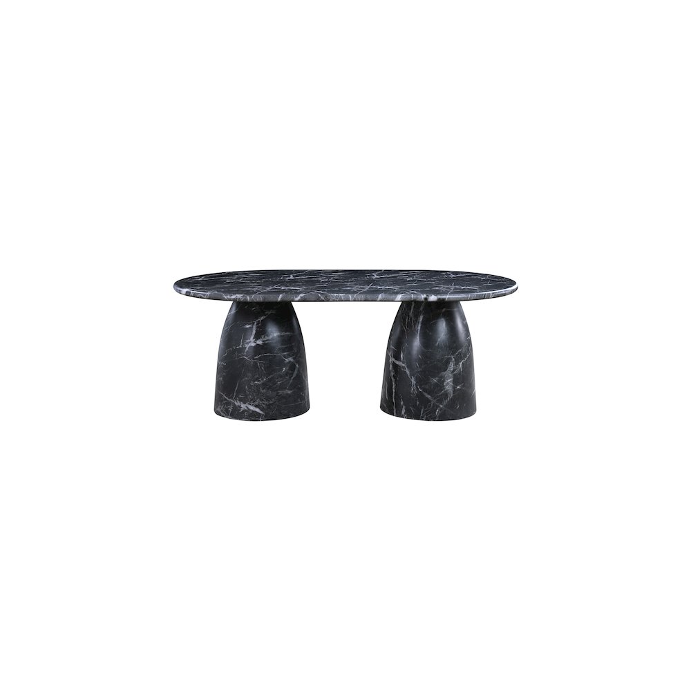 Cosenza Black 78" Marble Finish Concrete Dining Table. Picture 4