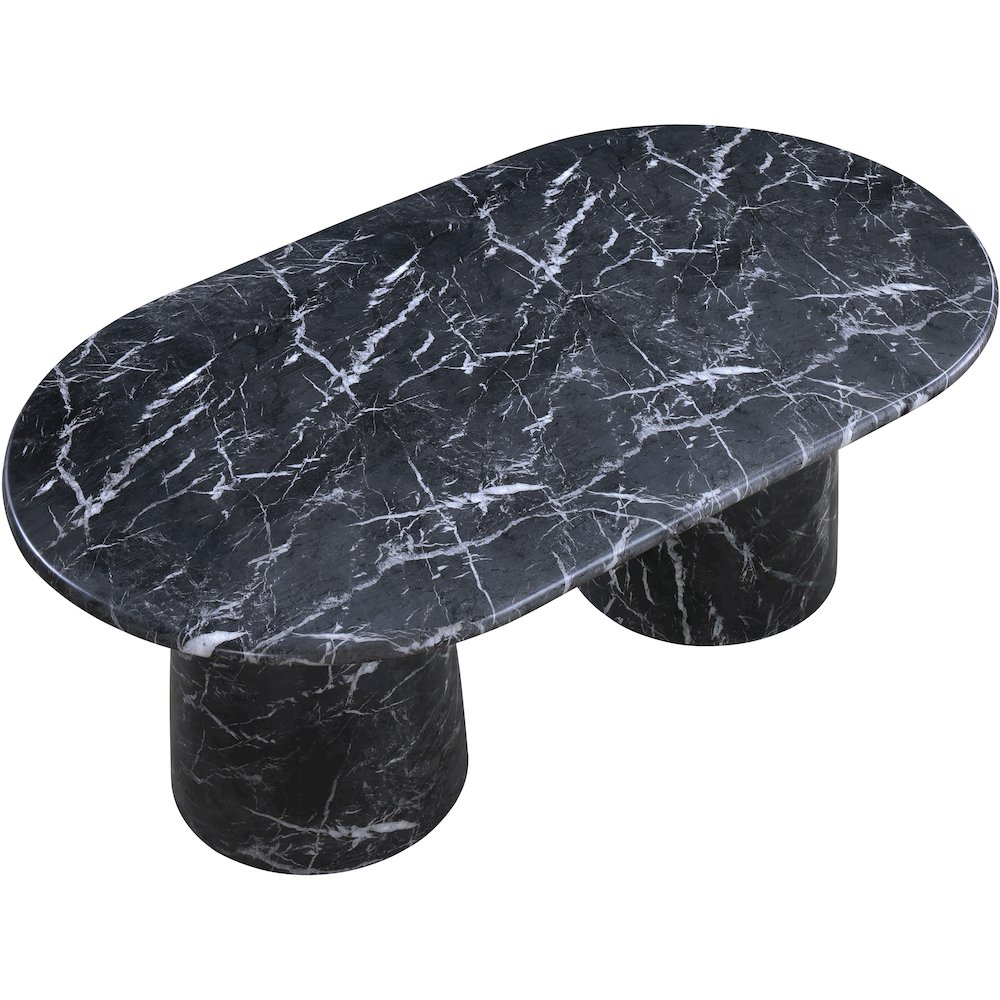 Cosenza Black 78" Marble Finish Concrete Dining Table. Picture 5