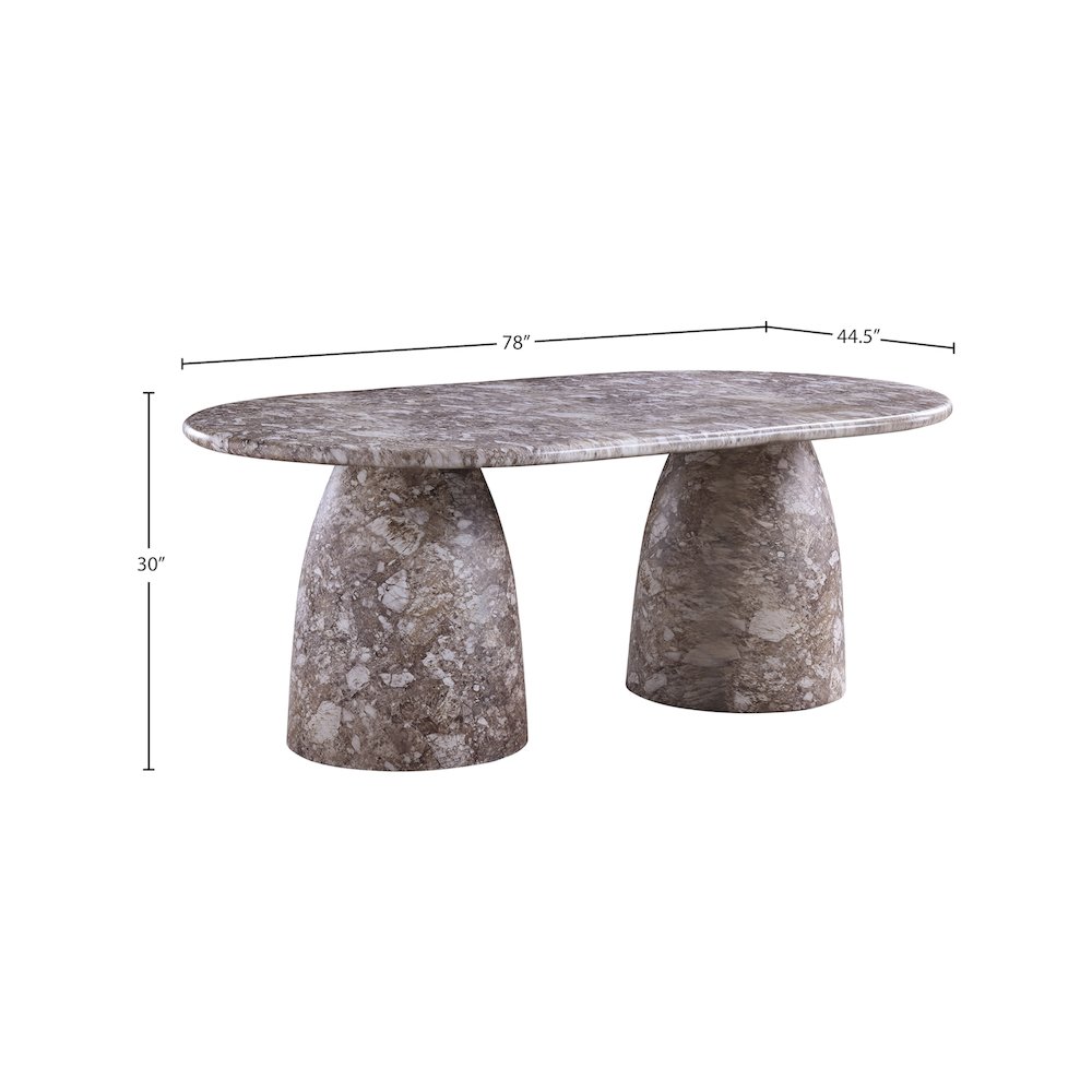 Cosenza Brown 78" Marble Finish Concrete Dining Table. Picture 6