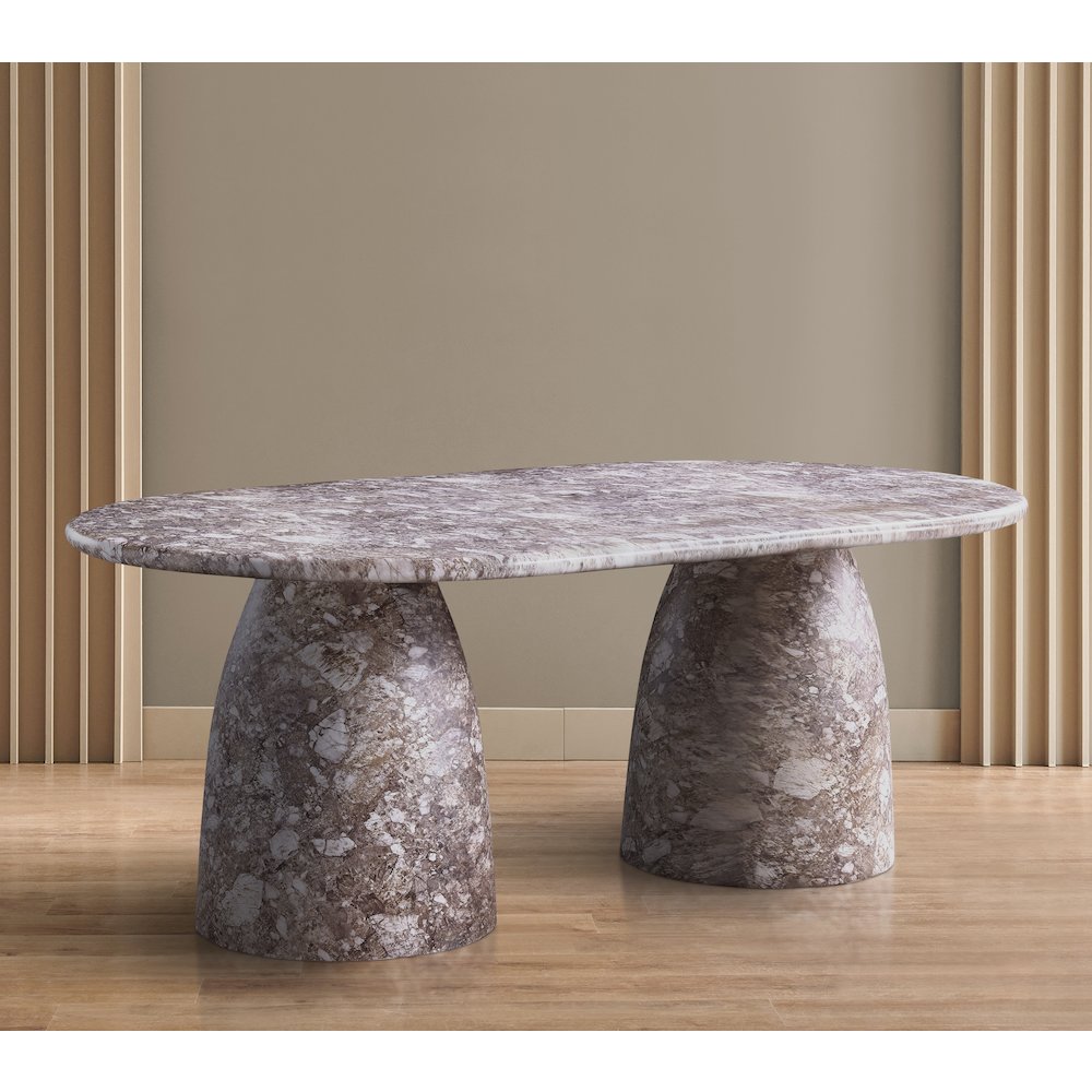 Cosenza Brown 78" Marble Finish Concrete Dining Table. Picture 2