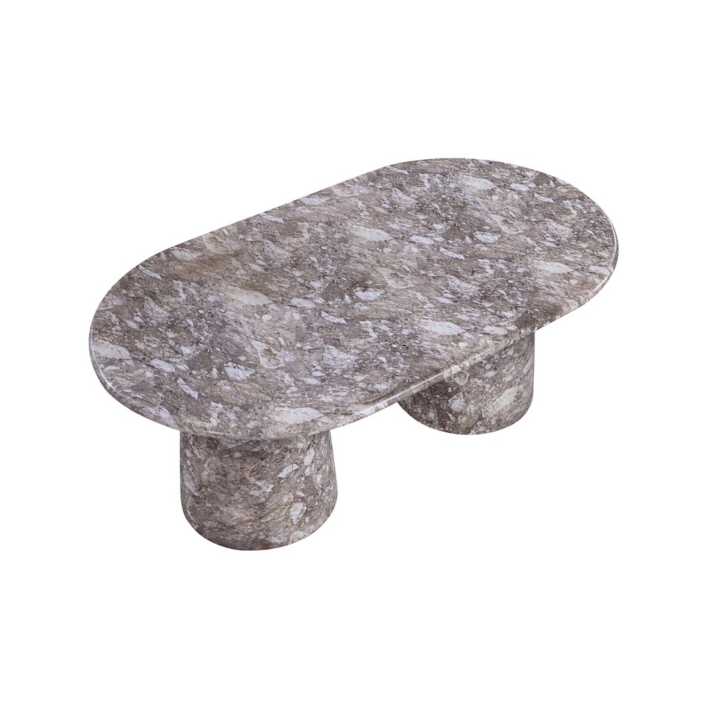 Cosenza Brown 78" Marble Finish Concrete Dining Table. Picture 5
