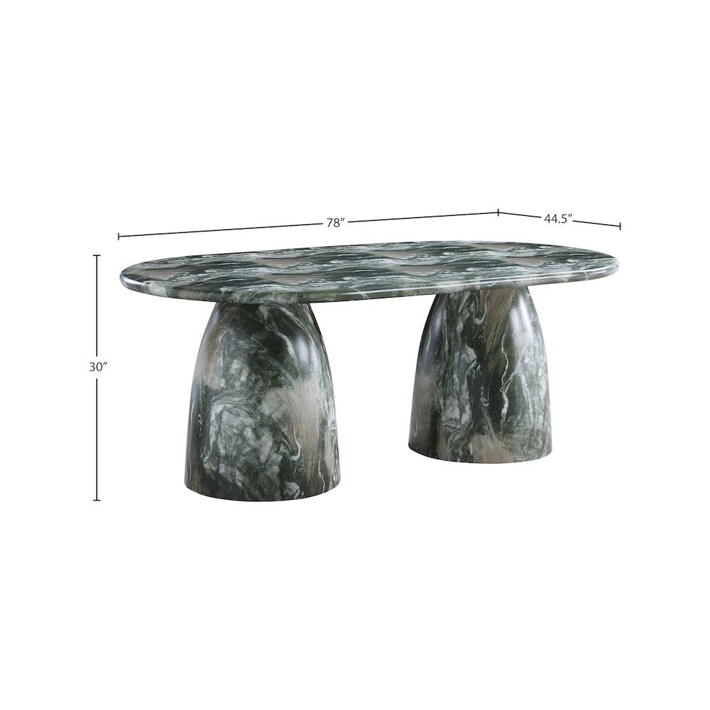 Cosenza Green 78" Marble Finish Concrete Dining Table. Picture 6