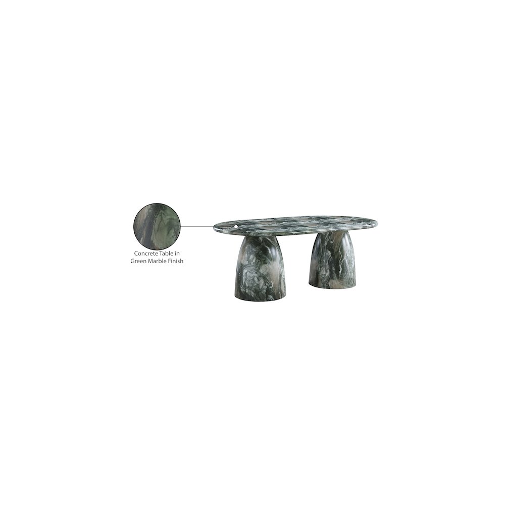 Cosenza Green 78" Marble Finish Concrete Dining Table. Picture 7