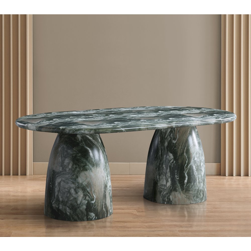 Cosenza Green 78" Marble Finish Concrete Dining Table. Picture 2
