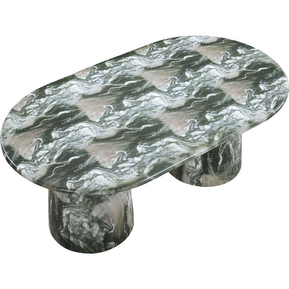 Cosenza Green 78" Marble Finish Concrete Dining Table. Picture 5