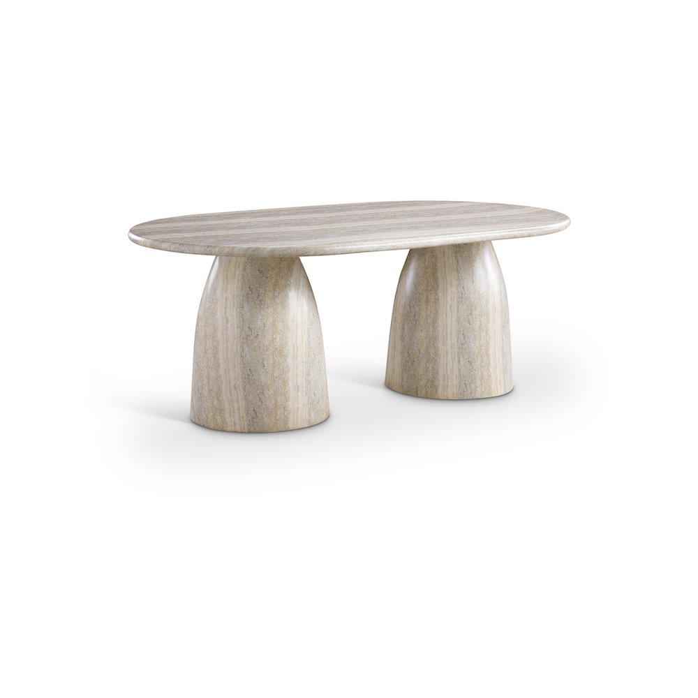 Cosenza Travertine 78" Travertine Finish Concrete Dining Table. Picture 1