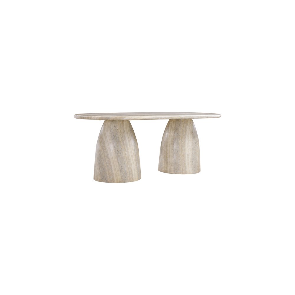 Cosenza Travertine 78" Travertine Finish Concrete Dining Table. Picture 3