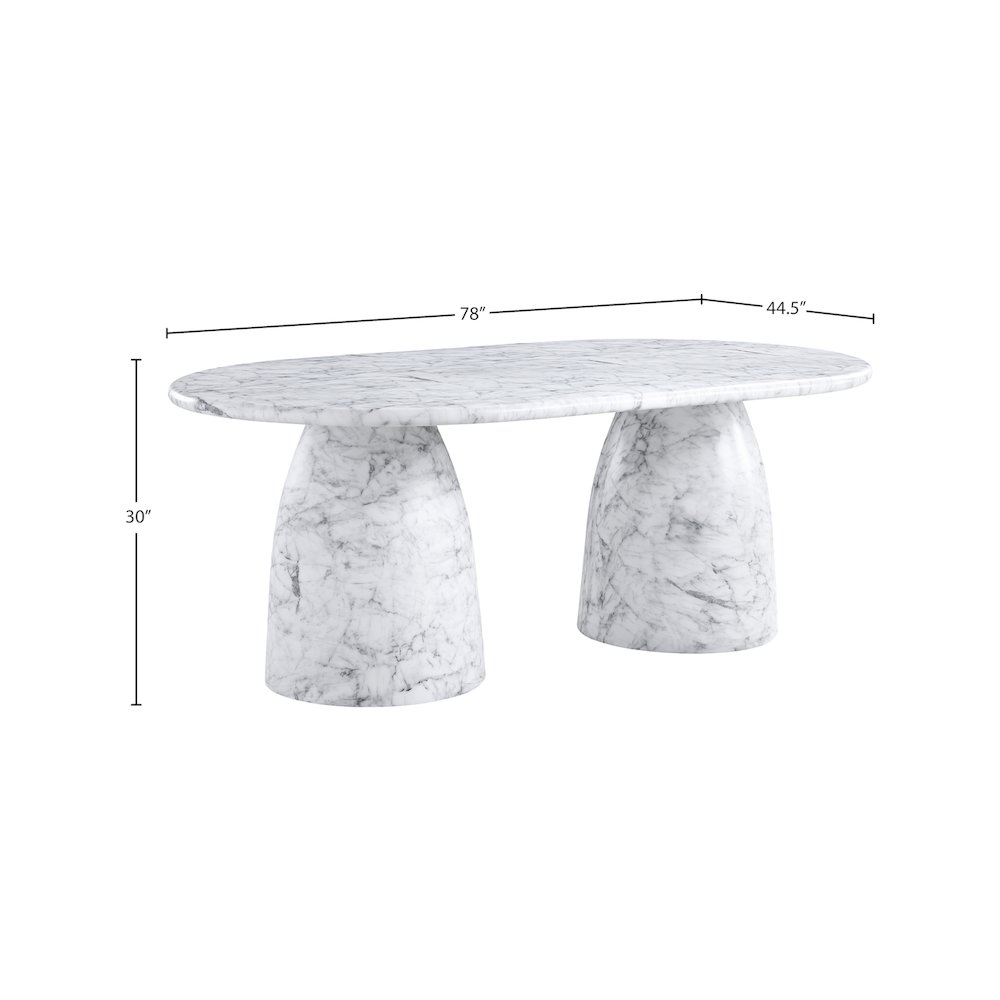 Cosenza White 78" Marble Finish Concrete Dining Table. Picture 6
