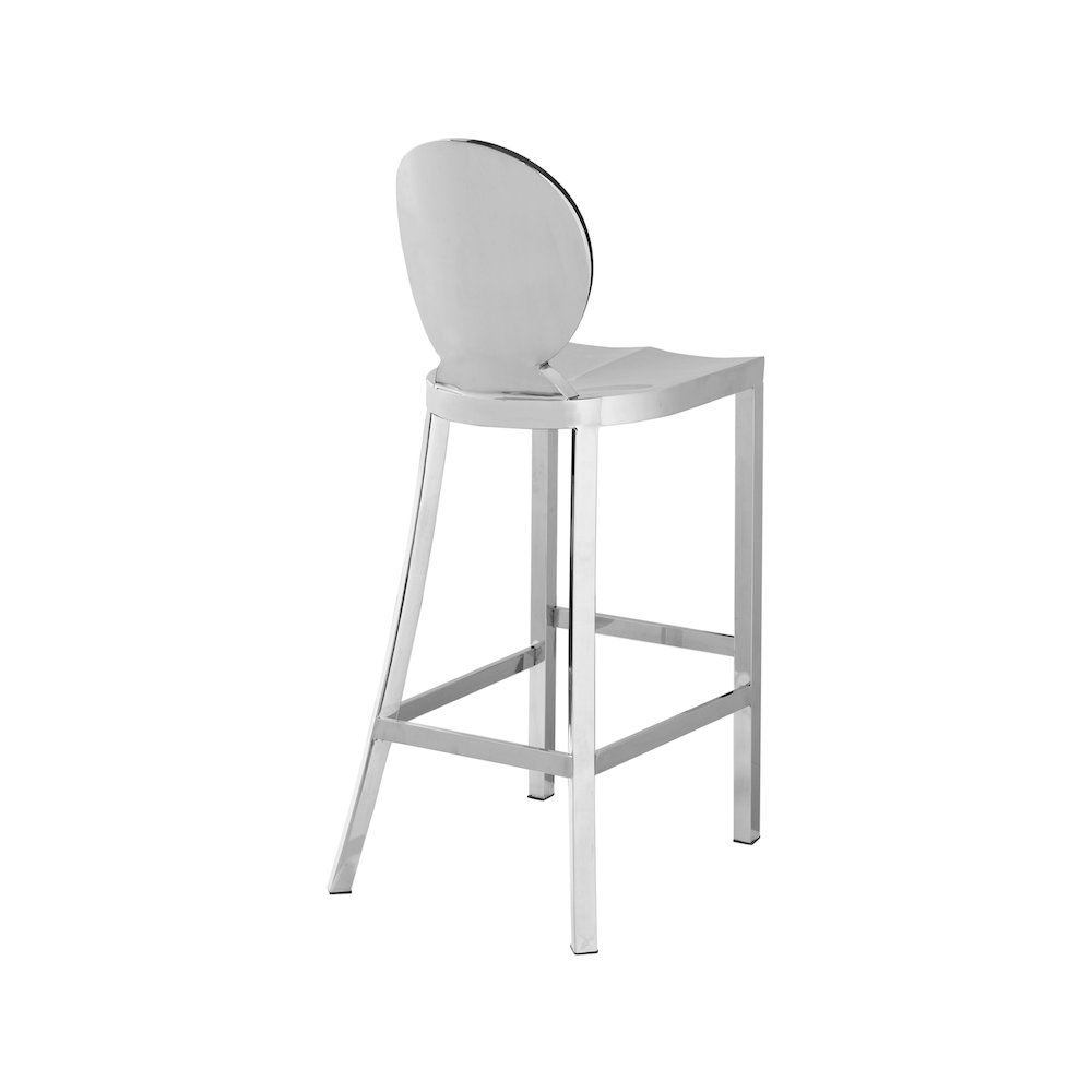 Maddox Chrome Stainless Steel Stool. Picture 2