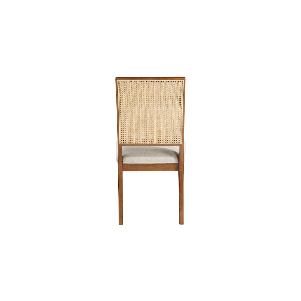Butterfly Cream Linen Textured Fabric Dining Chair, Set of 2. Picture 2