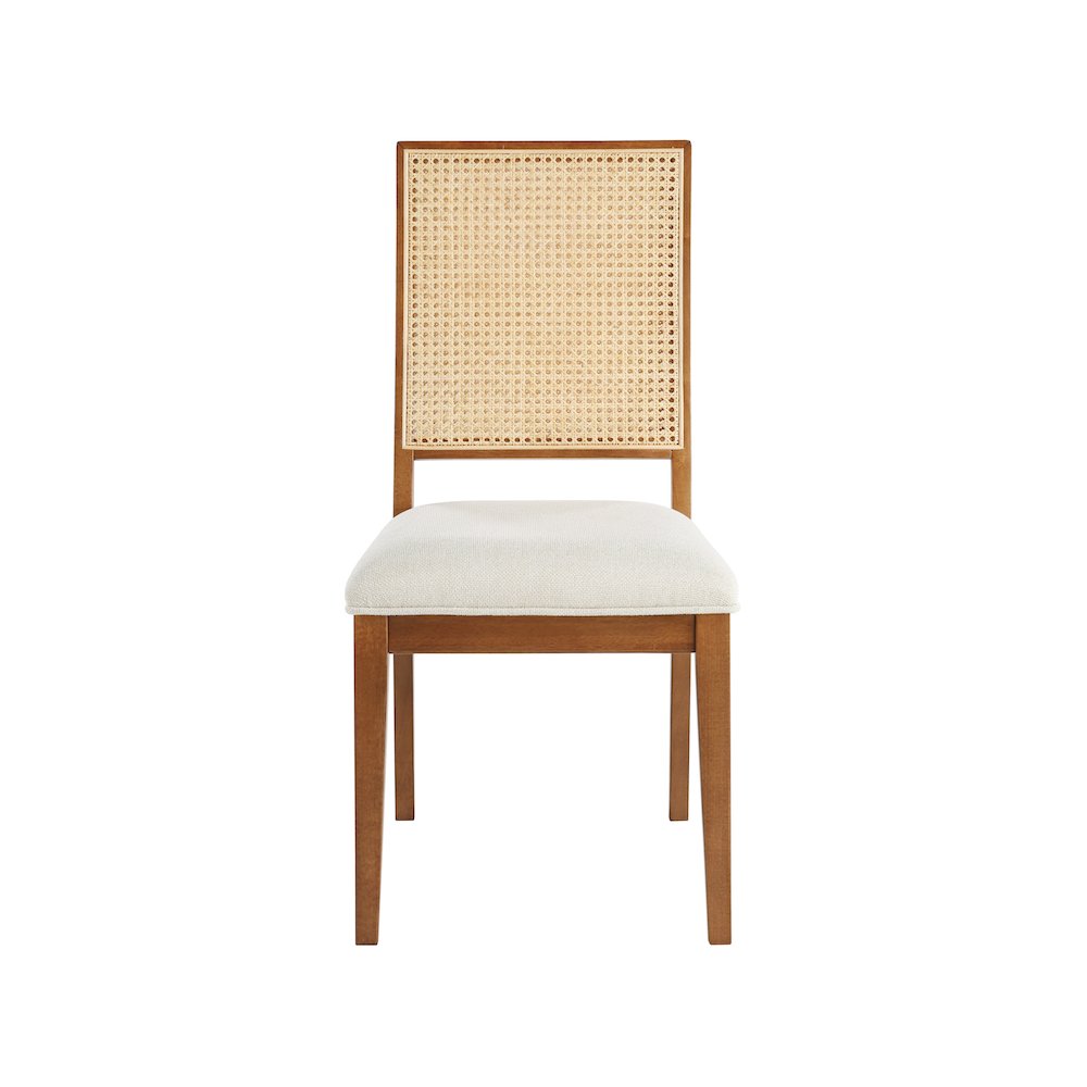 Butterfly Cream Linen Textured Fabric Dining Chair, Set of 2. Picture 3